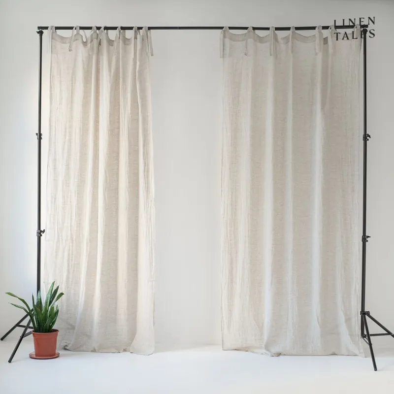 Kup teraz Beżowa lekka lniana zasłona na troczki Linen Tales Daytime, 250x130 cm Bonami