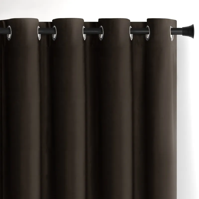 Brązowa aksamitna zasłona częściowo zaciemniająca (dimout) 140x270 cm Eyelets – Restilo Bonami Hit cenowy