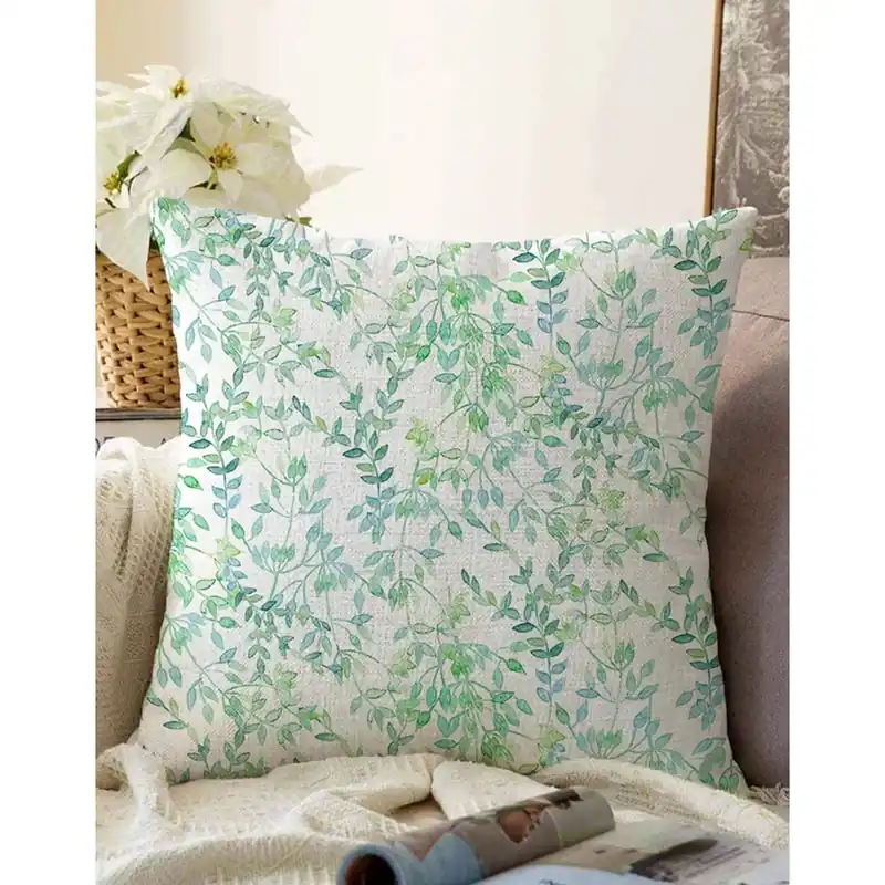 Zamów dziś Beżowo-zielona poszewka na poduszkę z domieszką bawełny Minimalist Cushion Covers Twiggy, 55x55 cm Bonami