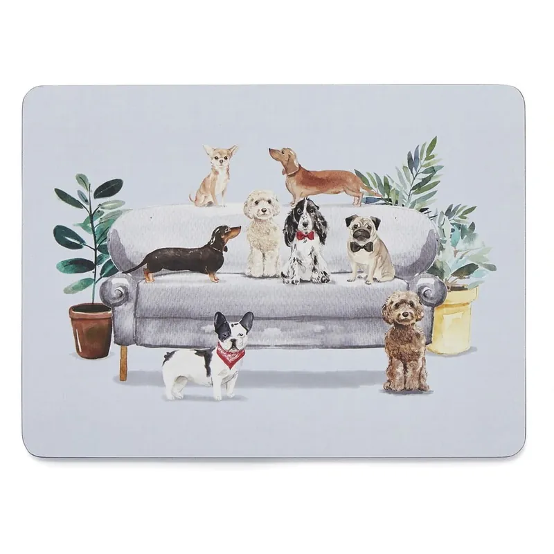 Zestaw 4 korkowych mat stołowych 21.5x29 cm Cooksmart ® Curious Dogs Bonami Wyjątkowa oferta