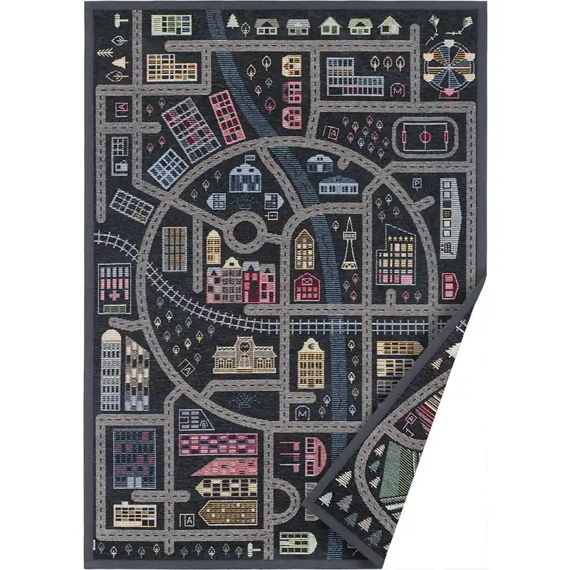 Nowość Czarny dwustronny dywan dziecięcy Narma Ülejõe, 160x230 cm Bonami