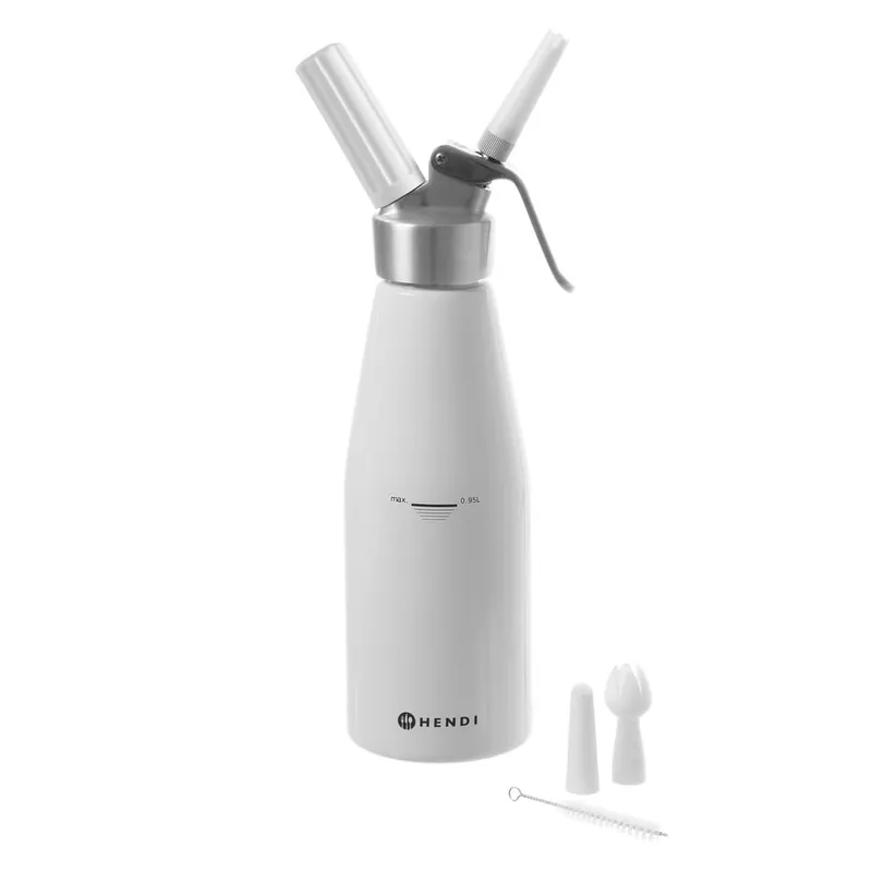 Biały aluminiowy syfon do bitej śmietany Hendi Kitchen Line, 500 ml Bonami Hit sprzedaży