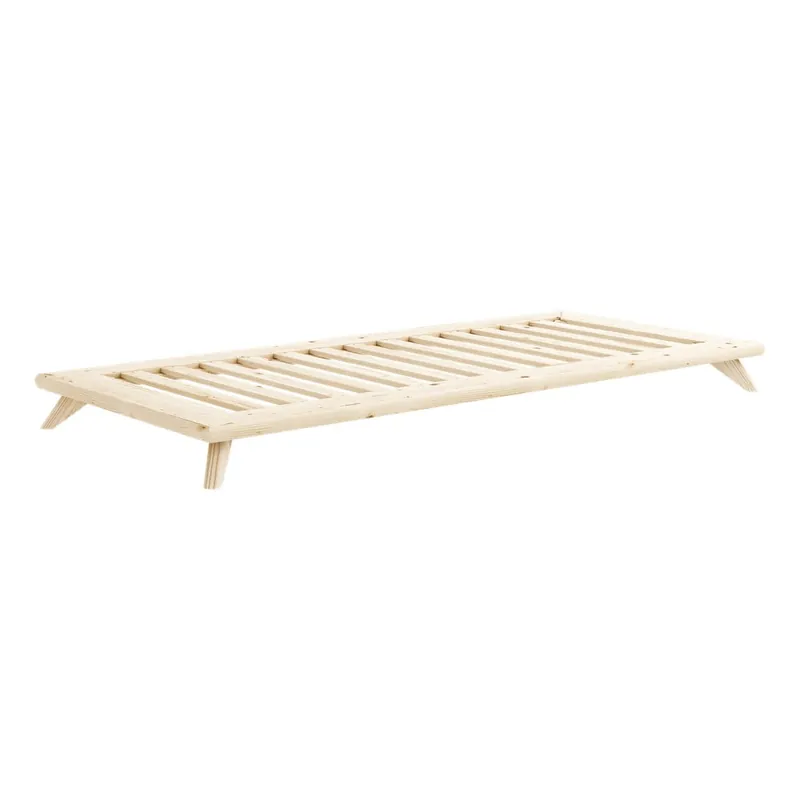 Bezpieczna płatność Łóżko jednoosoobowe z drewna sosnowego ze stelażem 90x200 cm Senza – Karup Design Bonami