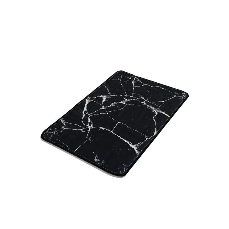 Czarno-biały dywanik łazienkowy z marmurkowym motywem Foutastic Marble, 60x40 cm Bonami Hit cenowy