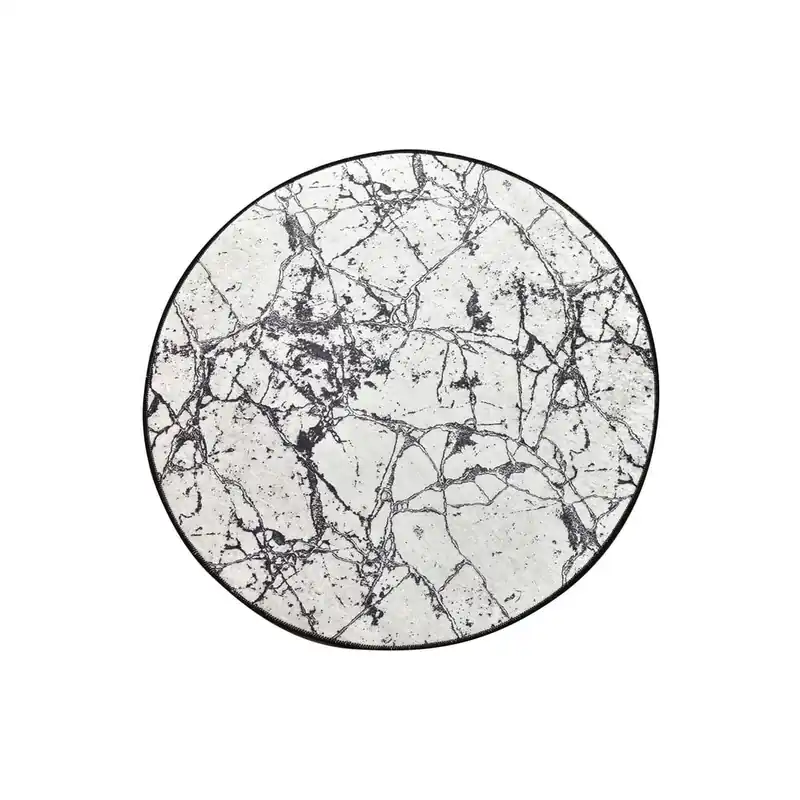 Czarno-biały dywanik łazienkowy Foutastic Marble Circle, ø 100 cm Bonami Kup teraz