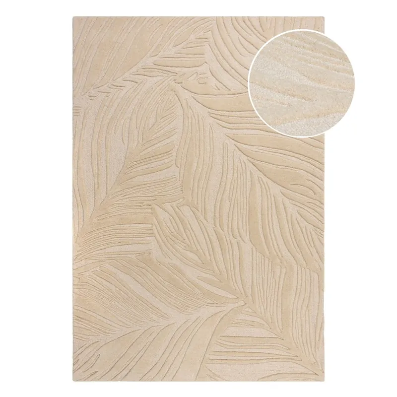 Beżowy dywan wełniany Flair Rugs Lino Leaf, 120x170 cm Bonami Szybka wysyłka