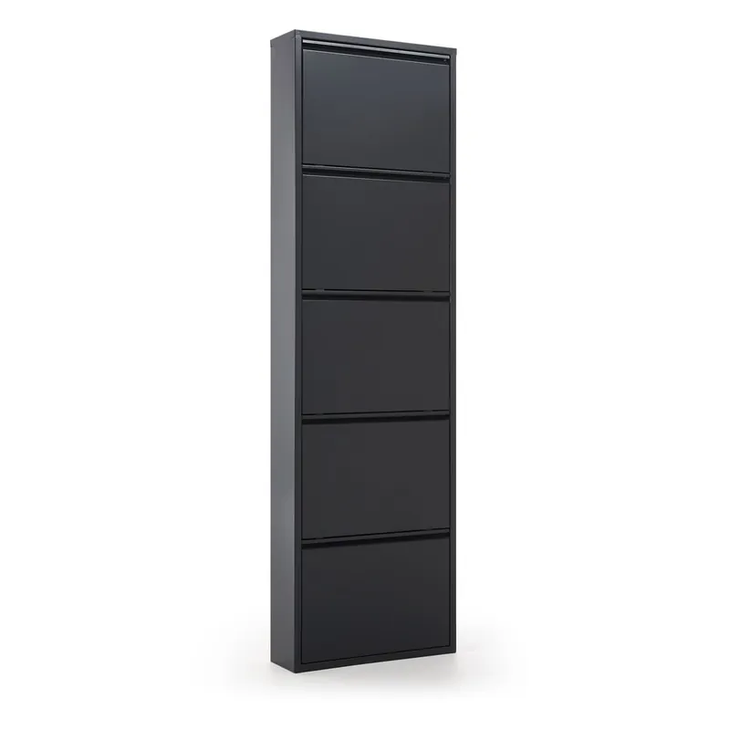 Niska cena Antracytowa metalowa uchylna szafka na buty 50x169x15 cm Ode – Kave Home Bonami