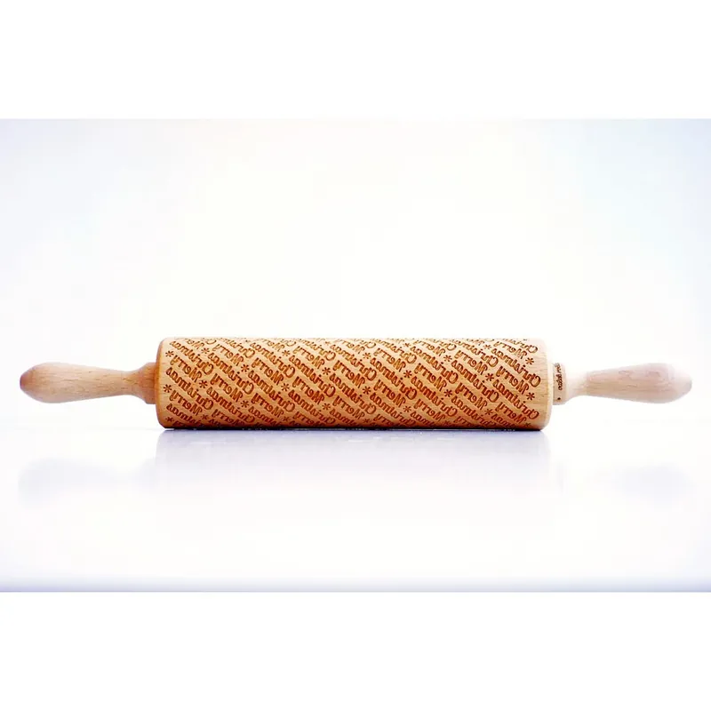 Drewniany grawerowany świąteczny wałek do ciasta Valek Merry Christmass Bonami Oferta