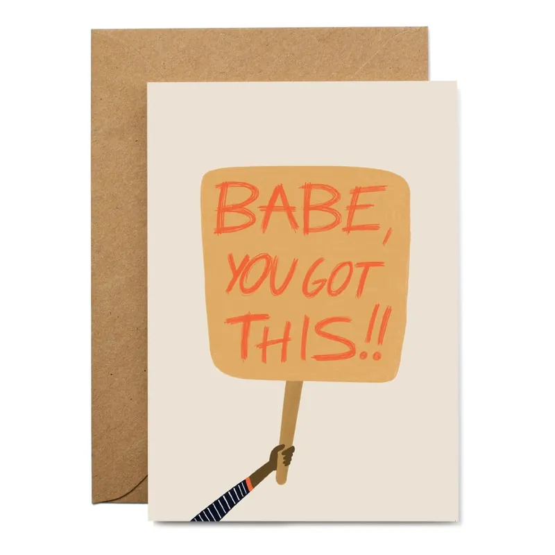Sprawdź teraz Kartka okolicznościowa z papieru z recyklingu z kopertą Printintin You got this, babe!, format A6 Bonami