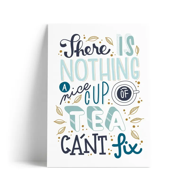 Kartka z nadrukiem A Nice Cup of Tea Printintin, format A4 Bonami Wyprzedaż