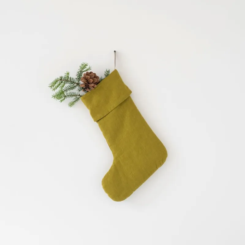 Tekstylna pończocha świąteczna Moss Green – Linen Tales Bonami Szybka dostawa