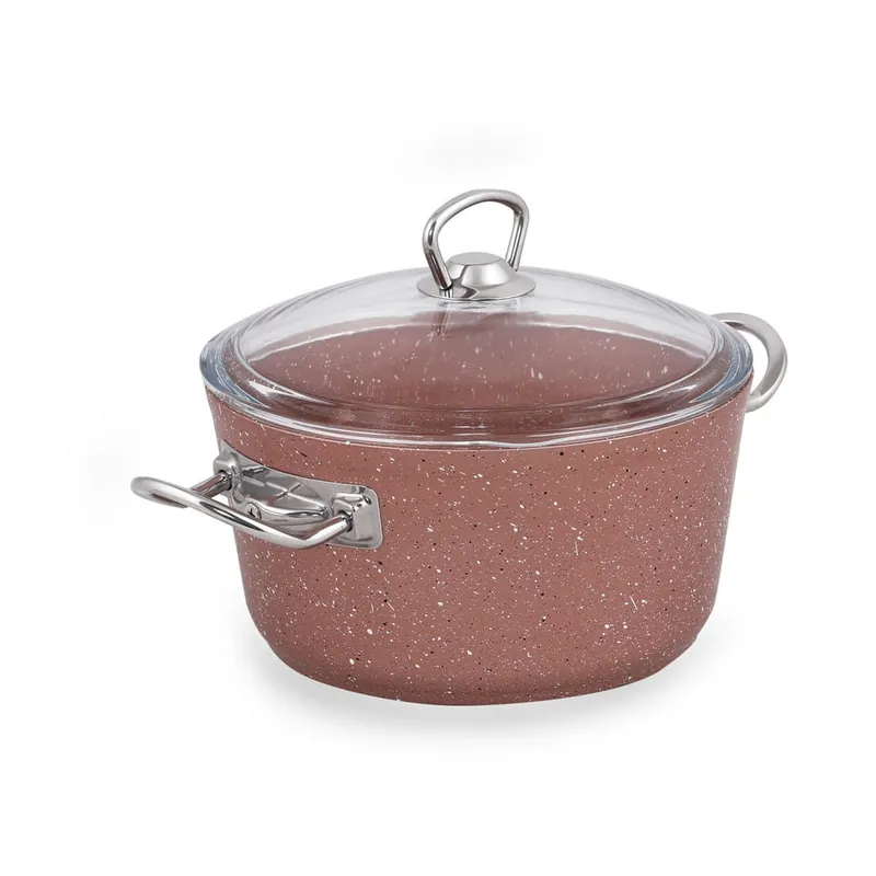 Różowy aluminiowy garnek z pokrywką Güral Porselen Classic, ø 20 cm Bonami Kup teraz