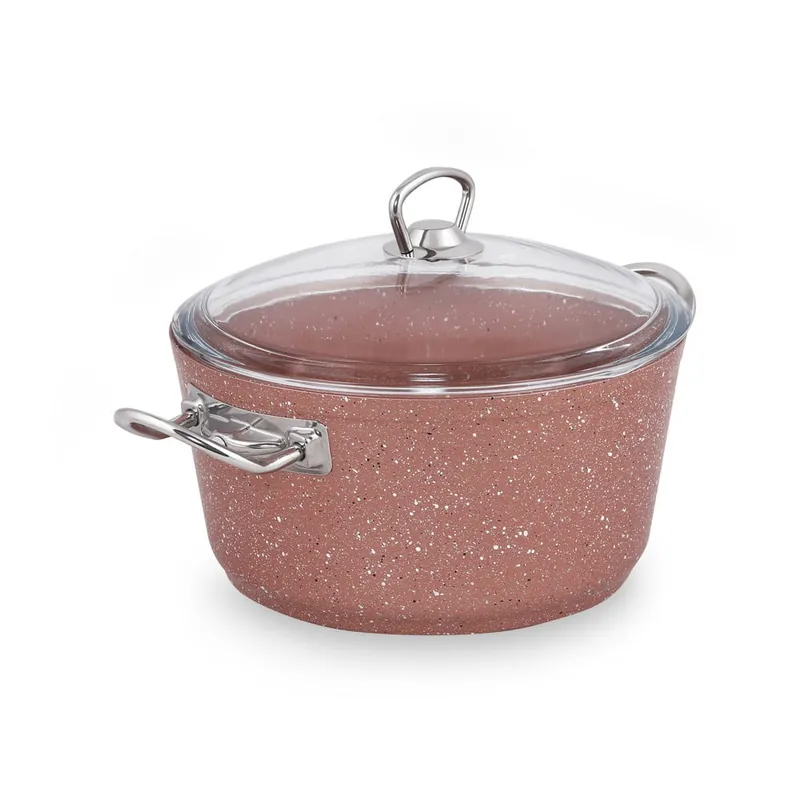 Różowy aluminiowy garnek z pokrywką Güral Porselen Classic, ø 22 cm Bonami Oferta limitowana