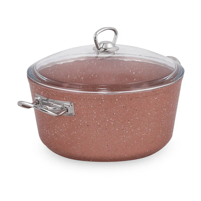 Różowy aluminiowy garnek z pokrywką Güral Porselen Classic, ø 26 cm Bonami Hit cenowy