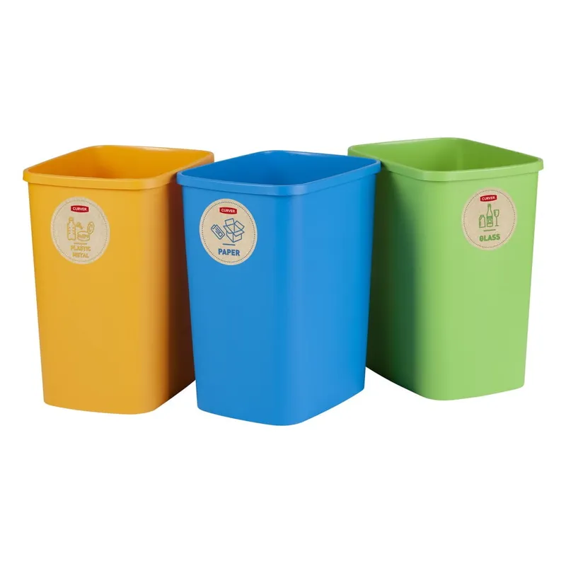 Promocja Zestaw 3 koszy do segregacji odpadów Curver ECO, 25 l Bonami
