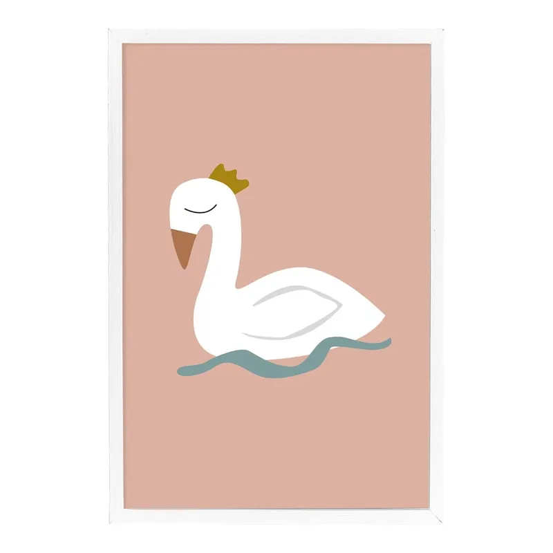 Plakat ścienny w białej ramie Bloomingville Mini Xander Swan, 45x65 cm Bonami Kup online