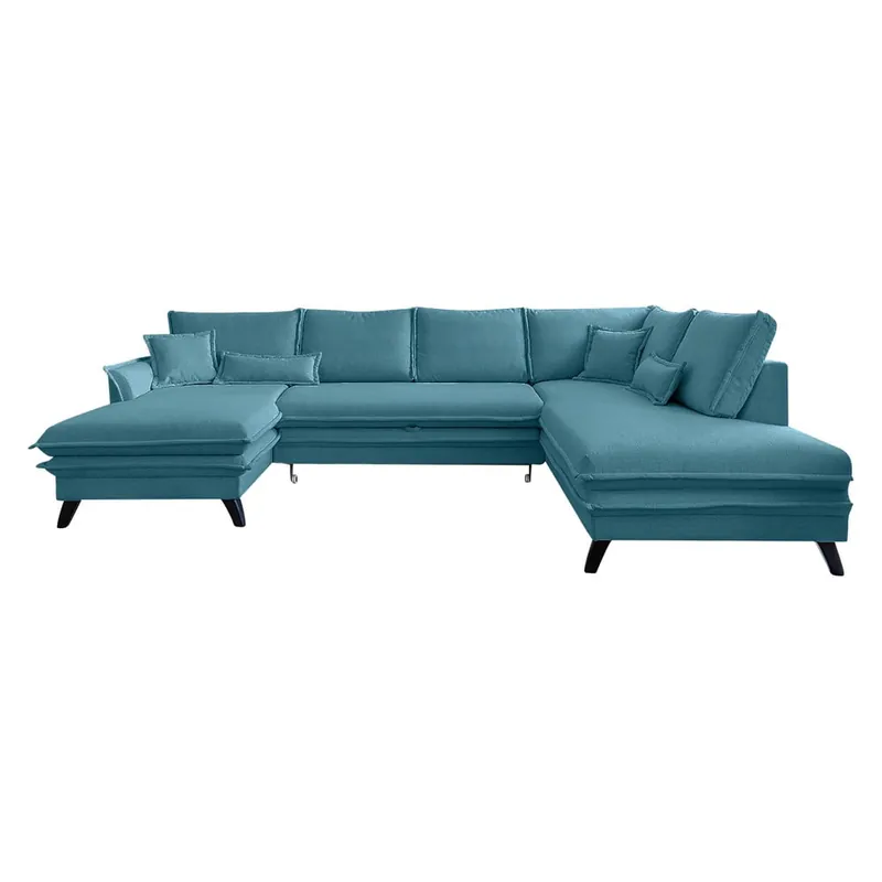 Turkusowa rozkładana sofa w kształcie litery "U" Miuform Charming Charlie, prawostronna Bonami Ostatnia szansa