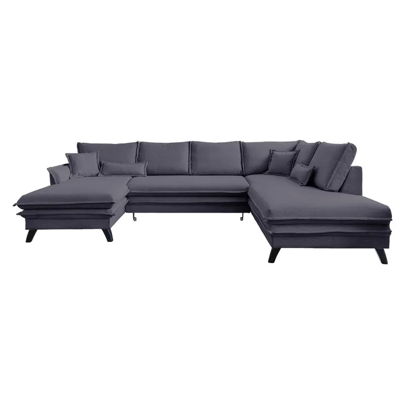 Antracytowa rozkładana sofa w kształcie litery "U" Miuform Charming Charlie, prawostronna Bonami Tylko do końca tygodnia