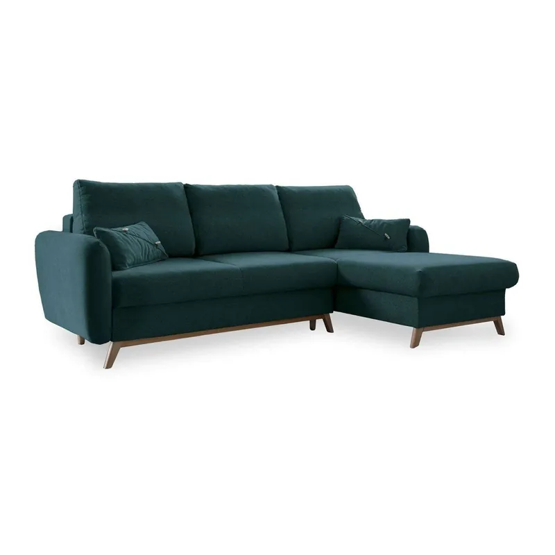 Turkusowy narożnik rozkładany Miuform Scandic Lagom, prawostronny Bonami Oferta limitowana