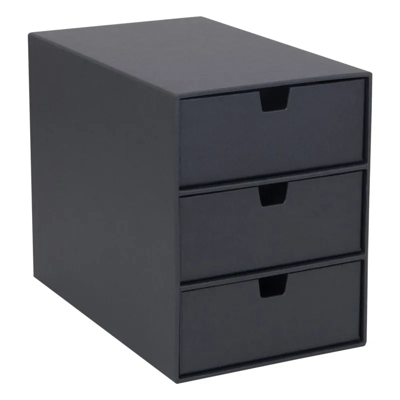 Ciemnoszary organizer z 3 szufladkami Bigso Box of Sweden Ingrid Bonami Bezpieczne zakupy