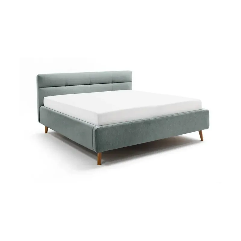 Łatwy zwrot Jasnoniebieskie tapicerowane łóżko dwuosobowe ze schowkiem ze stelażem 180x200 cm Lotte – Meise Möbel Bonami