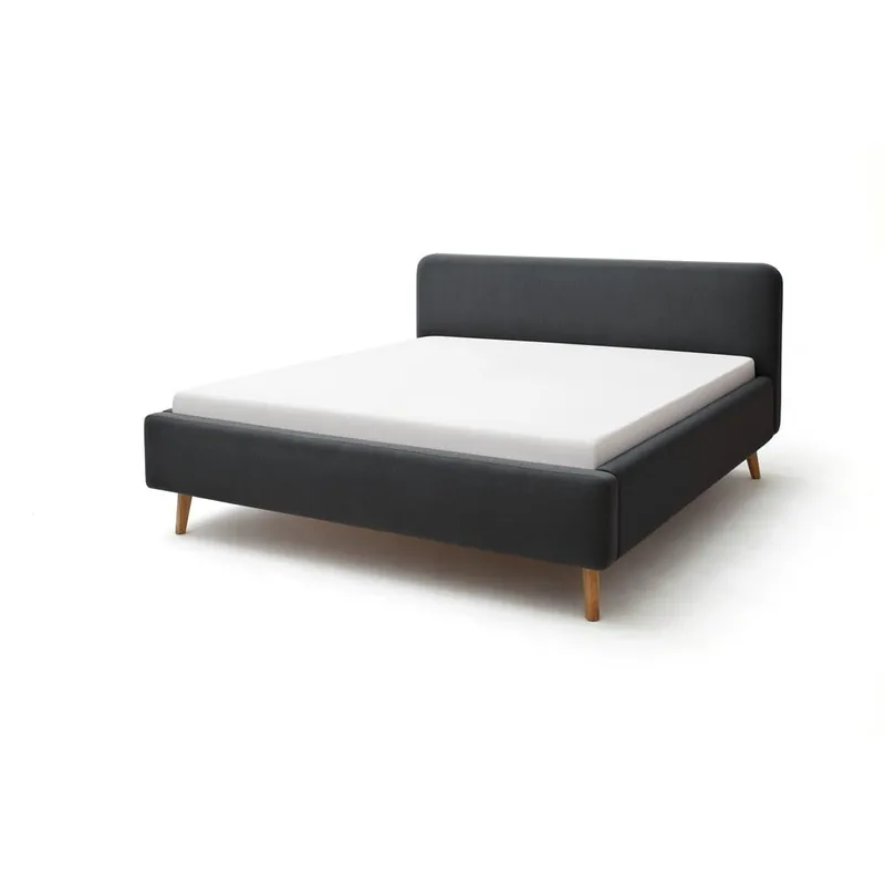 Cena promocyjna Antracytowe tapicerowane łóżko dwuosobowe ze schowkiem ze stelażem 180x200 cm Mattis – Meise Möbel Bonami