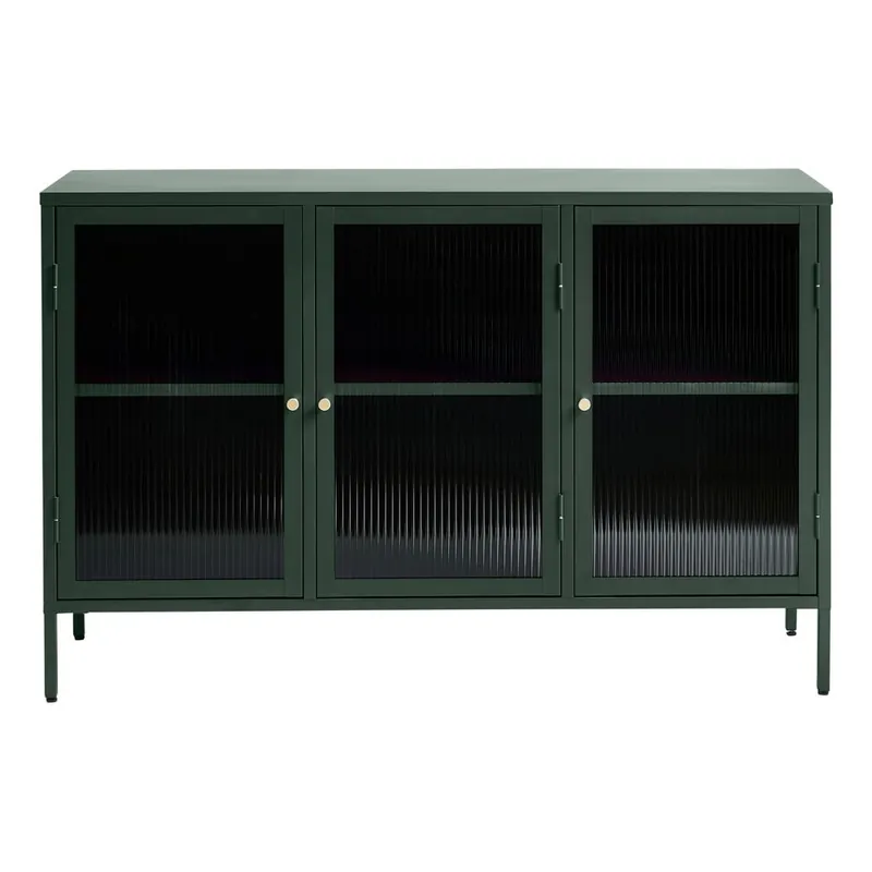 Najlepsza cena Zielona metalowa witryna Unique Furniture Bronco, wys. 85 cm Bonami