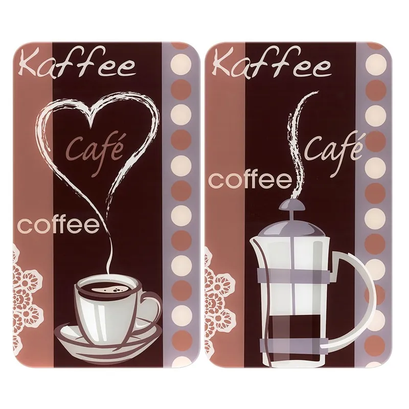Nowy Zestaw 2 szklanych płyt ochronnych na kuchenkę Maximex Coffee, 52x30 cm Bonami