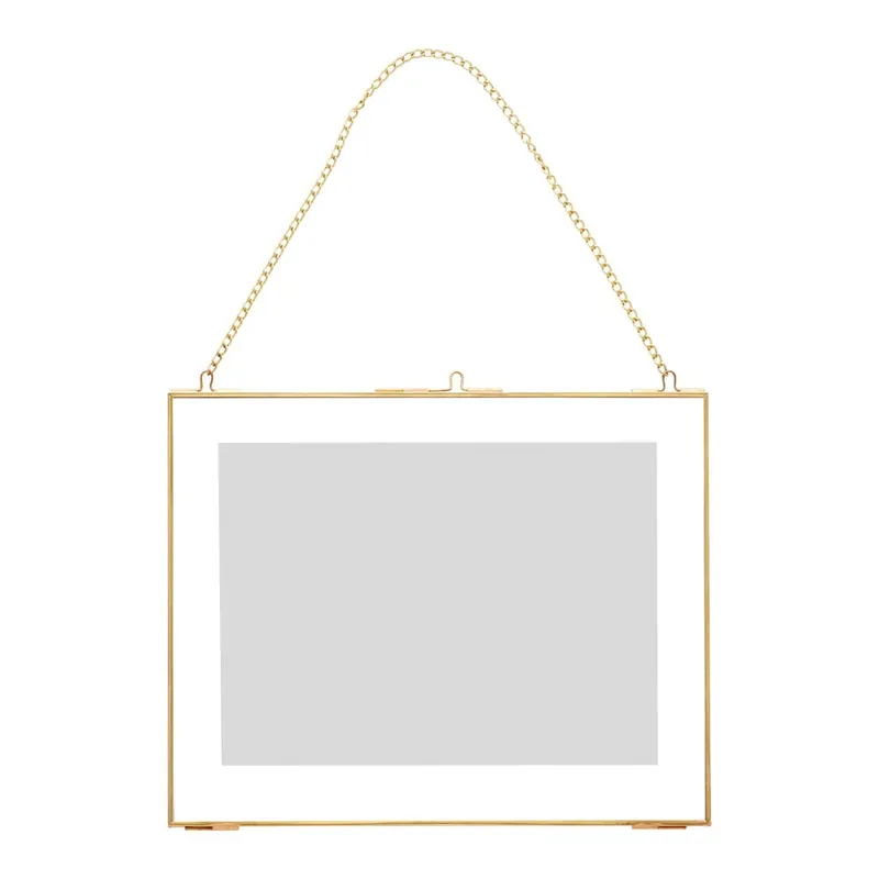 Super okazja Mosiężna ścienna ramka na zdjęcia Hübsch Linda, 24x30 cm Bonami