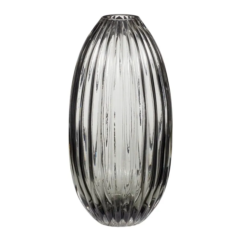 Zniżka Szary szklany wazon Hübsch Smoked, wys. 30 cm Bonami