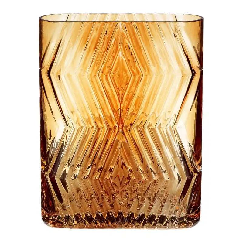 Kup online Pomarańczowy szklany wazon Hübsch Deco, wys. 18 cm Bonami