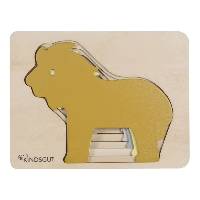 Okazja Dziecięce drewniane puzzle Kindsgut Lion Bonami