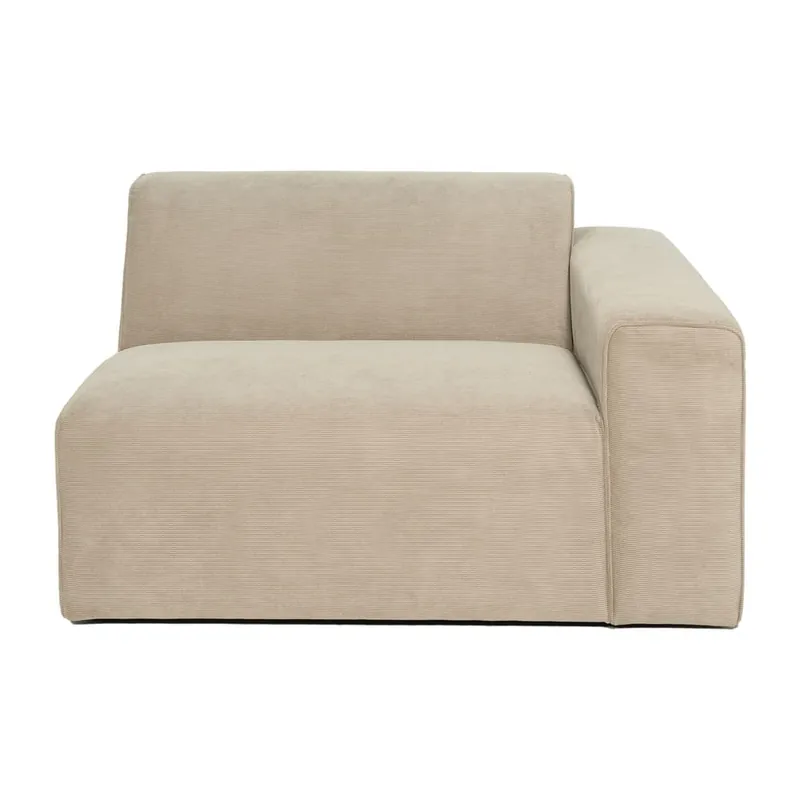 Ograniczona ilość Beżowy końcowy moduł sztruksowej sofy Scandic Sting, 124 cm, prawostronny Bonami