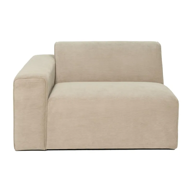 Bezpieczne zakupy Beżowy końcowy moduł sztruksowej sofy Scandic Sting, 124 cm, lewostronny Bonami