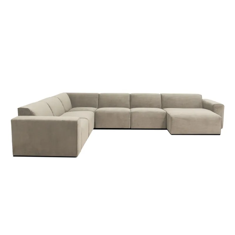 Beżowa sztruksowa sofa modułowa w kształcie litery "U" Scandic Sting, prawostronna Bonami Tani