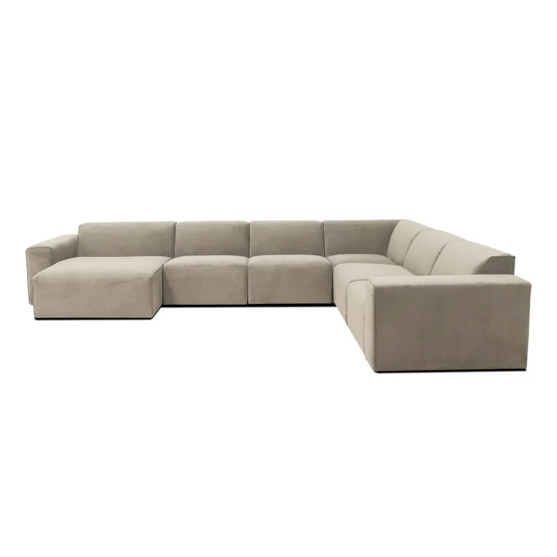 Beżowa sztruksowa sofa modułowa w kształcie litery "U" Scandic Sting, lewostronna Bonami Ograniczona ilość