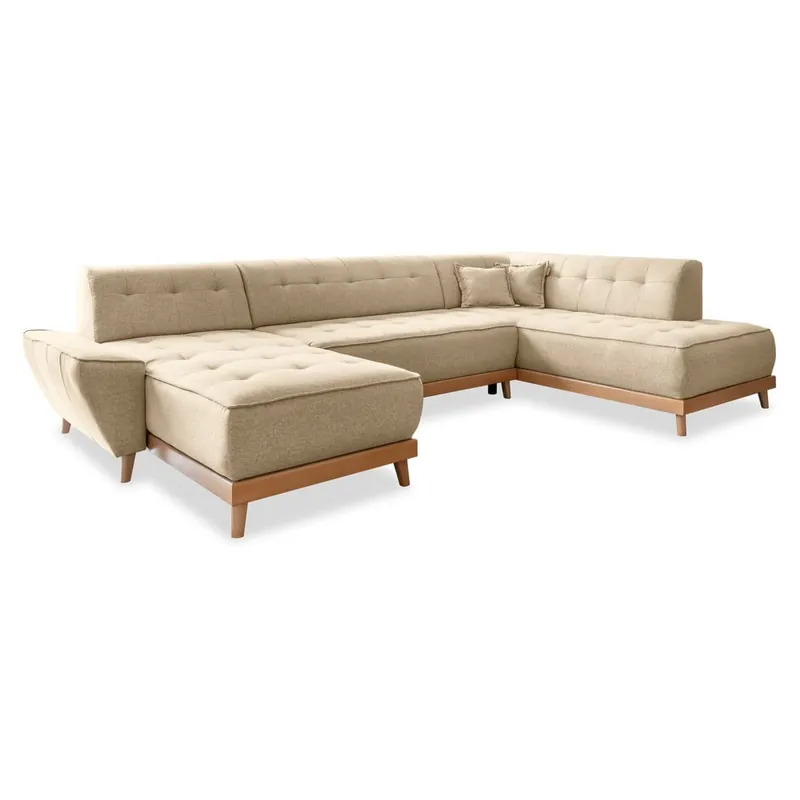 Beżowa rozkładana sofa w kształcie litery "U" Miuform Dazzling Daisy, prawostronna Bonami Darmowy zwrot