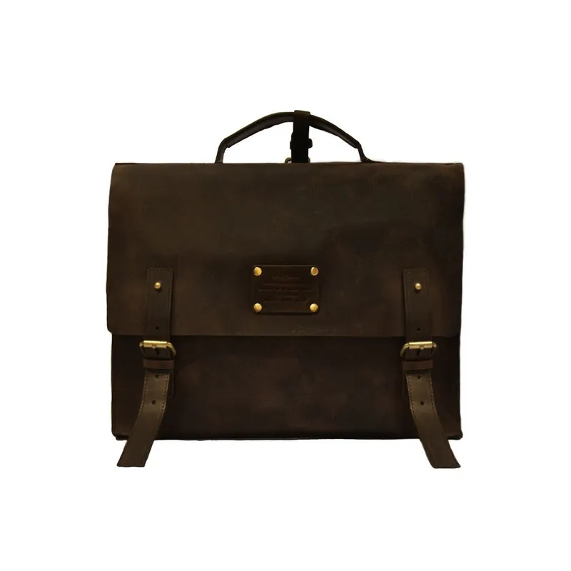 Ciemnobrązowa torba skórzana vintage Dirty Harry, 37x28 cm Bonami Zniżka