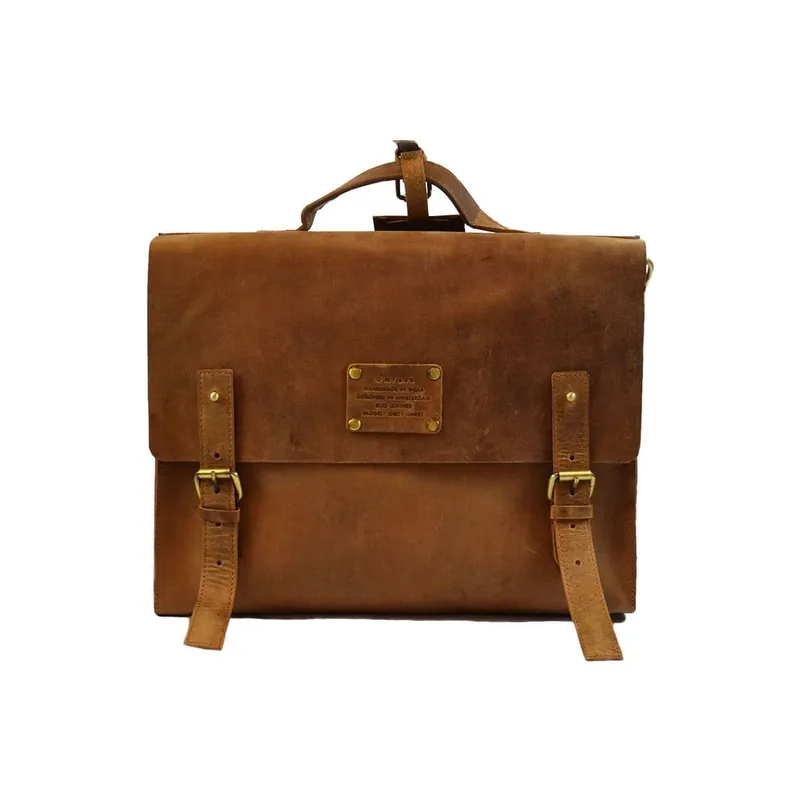 Kup teraz Brązowa skórzana aktówka vintage O My Bag Dirty Harry, 37x28 cm Bonami