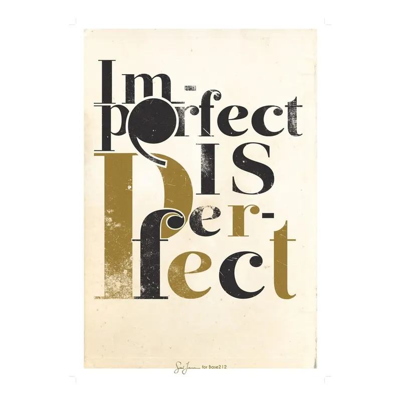 Plakat Imperfect is perfect, oliwkowy Bonami Darmowy zwrot