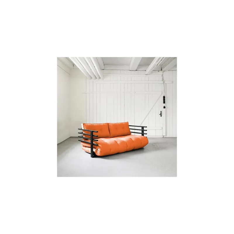 Bezpieczne zakupy Sofa rozkładana dwuosobowa Karup Funk Black/Orange Bonami