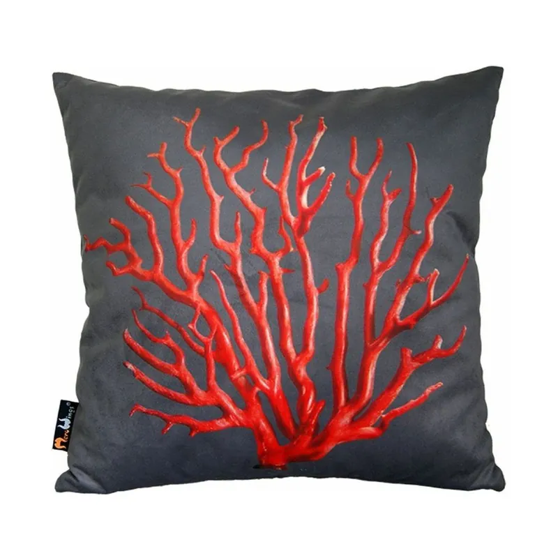 Oferta limitowana Poduszka Red Coral on Grey, 45x45 cm Bonami