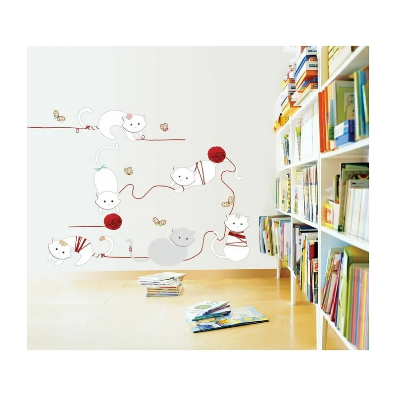 Oferta Naklejka Ambiance Cats and balls, 30 cm Bonami
