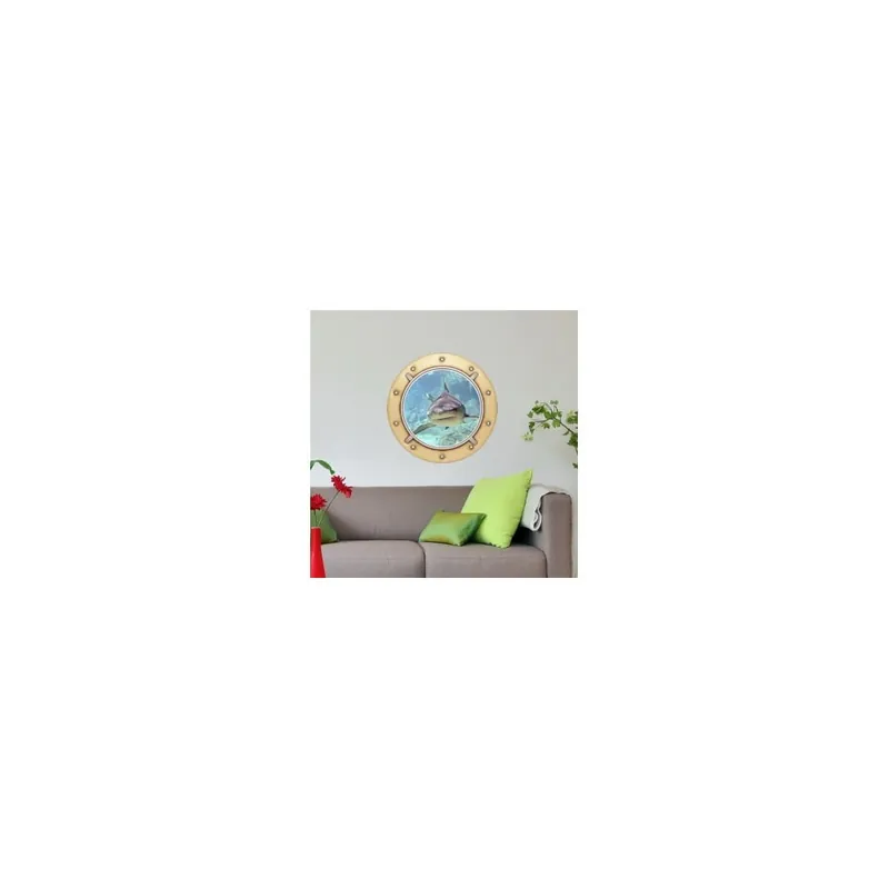 Kup online Naklejka Ambiance Shark porthole, 60x60 cm Bonami