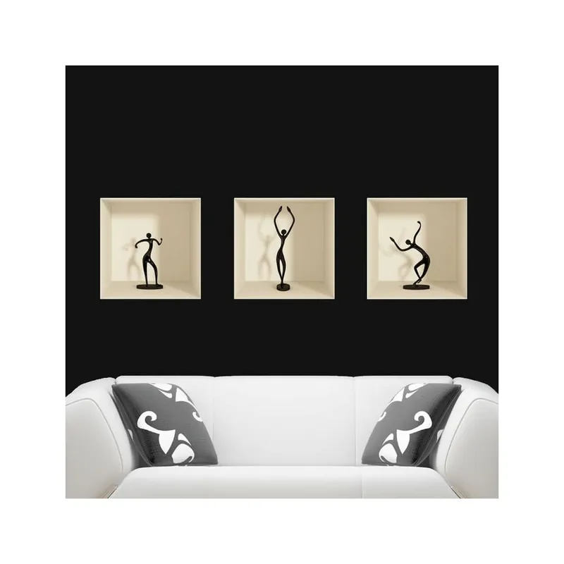 Zestaw 3 naklejek na ścianę 3D Ambiance Dancing Figures Bonami Ostatnie sztuki