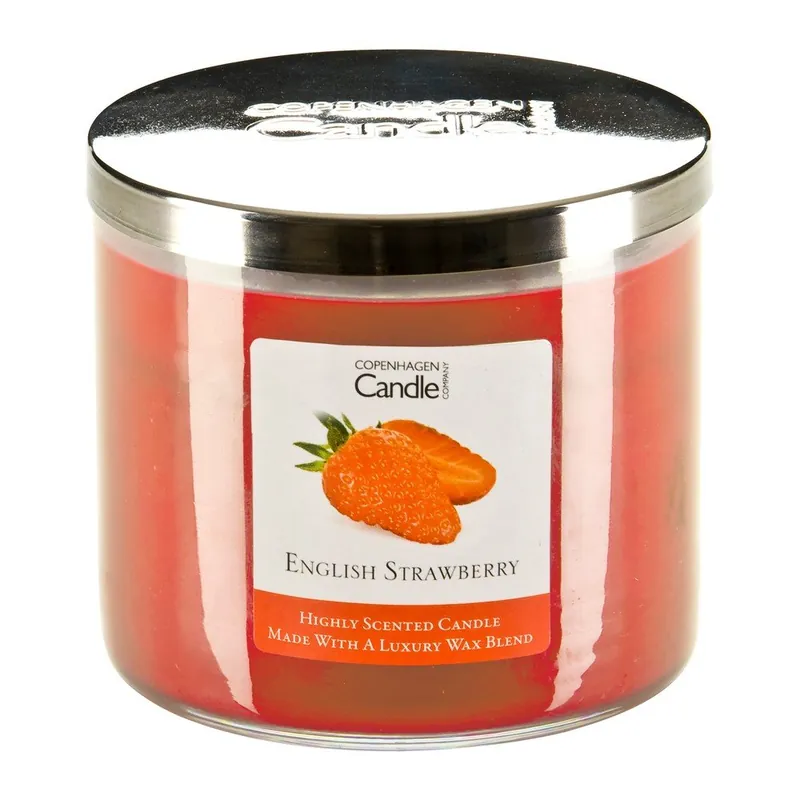 Zniżka Świeczka o zapachu truskawek Copenhagen Candles English, czas palenia 50 godz. Bonami