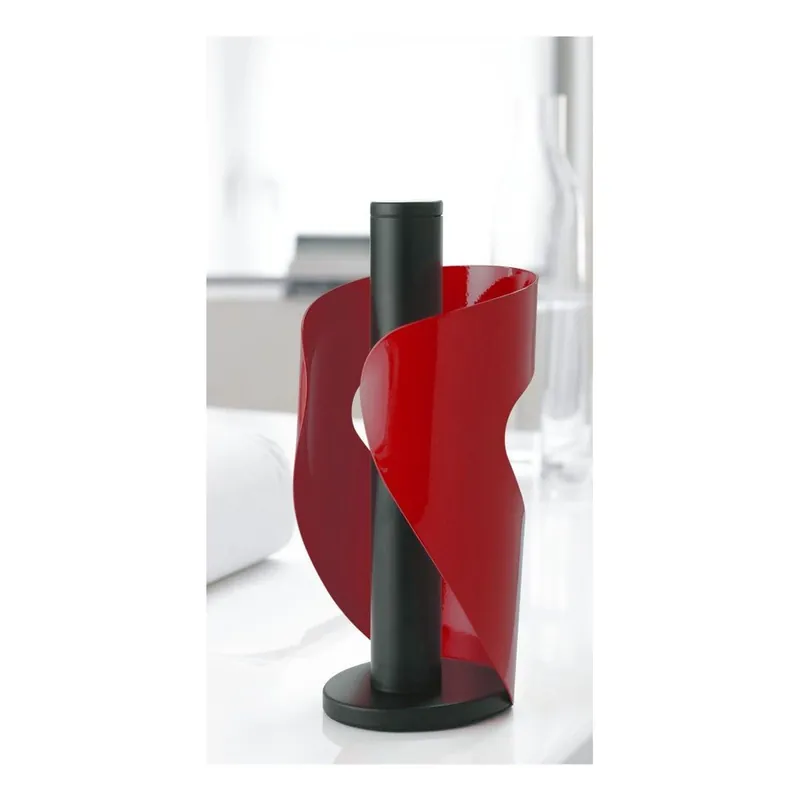 Hit cenowy Czerwono-czarny stojak na ręczniki kuchenne Steel Function Pisa, red/black Bonami