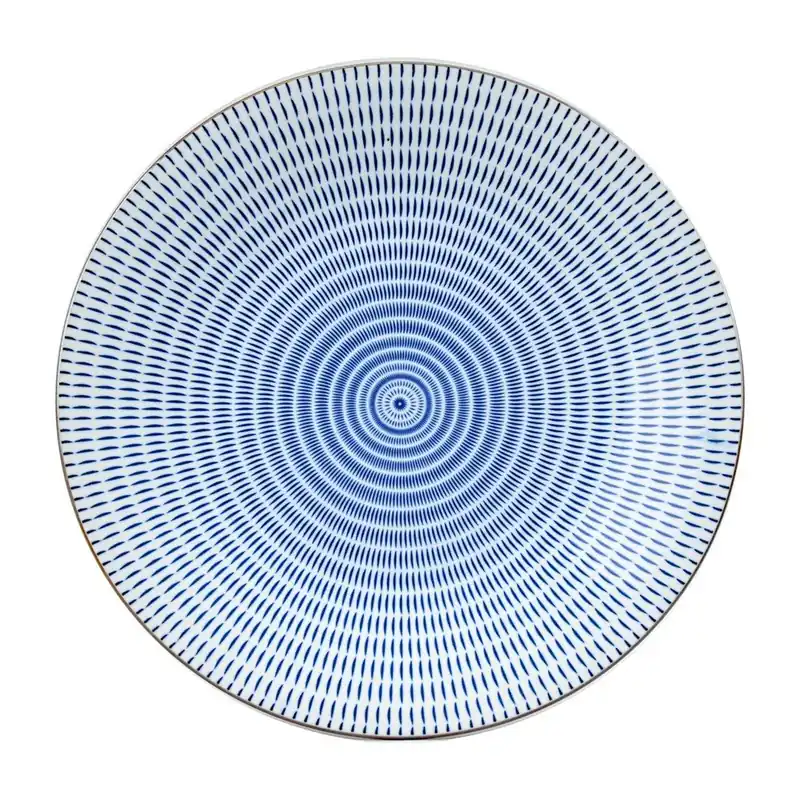 Okrągły talerz porcelanowy Blue Stripe, 28 cm Bonami Ostatnia szansa