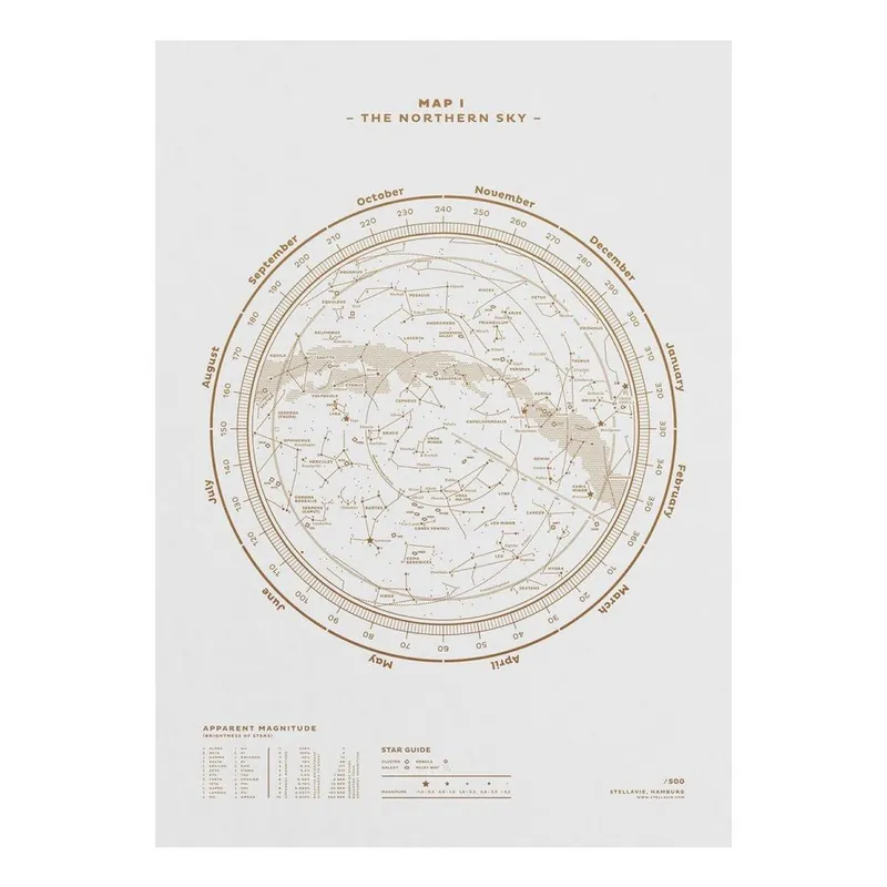 Sprawdź teraz Plakat The Northern Sky Gold/White, 50x70 cm Bonami