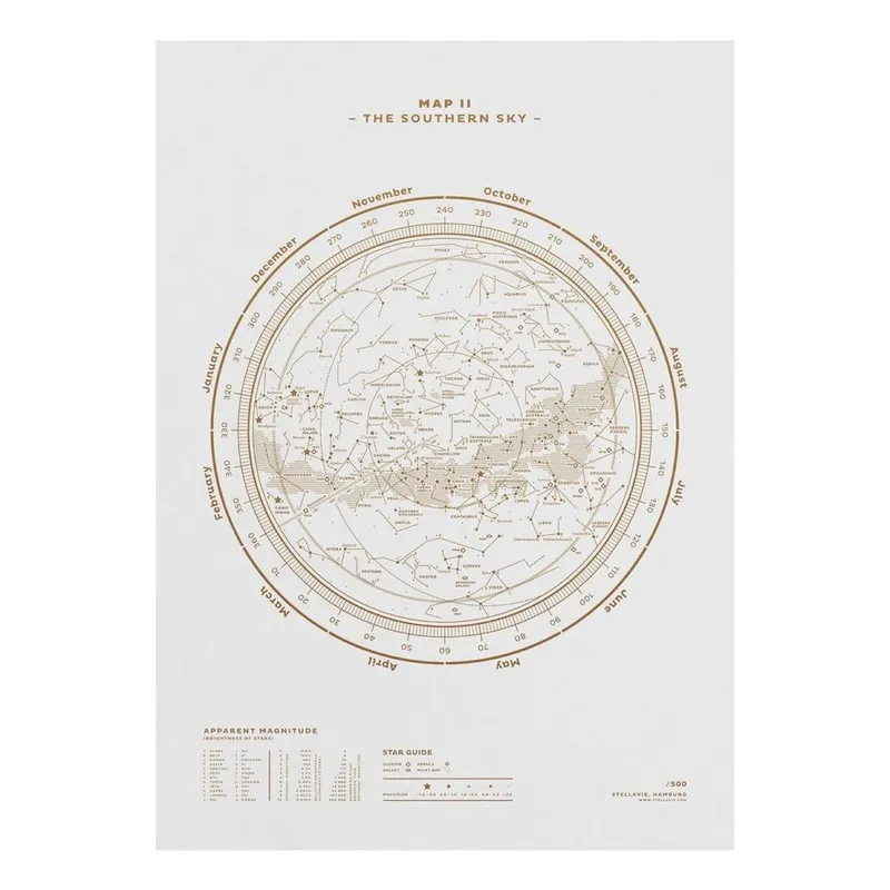 Do wyczerpania zapasów Plakat The Southern Sky Gold/White, 50x70 cm Bonami